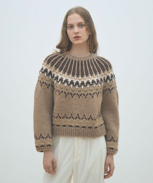 TOMORROWLAND / トゥモローランド ニット・セーター | ビジュージャカード クルーネックプルオーバー | 詳細9