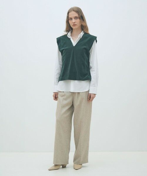 TOMORROWLAND / トゥモローランド ベスト | コットンポリエステルベロア Vネックベスト | 詳細1