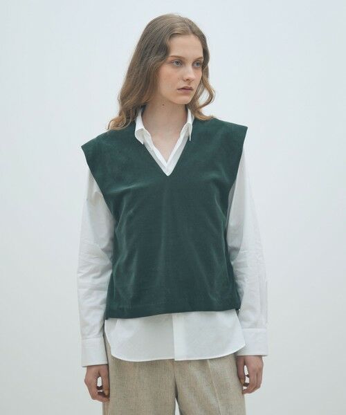 TOMORROWLAND / トゥモローランド ベスト | コットンポリエステルベロア Vネックベスト | 詳細2