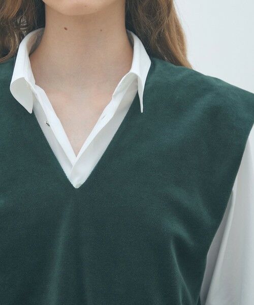 TOMORROWLAND / トゥモローランド ベスト | コットンポリエステルベロア Vネックベスト | 詳細5