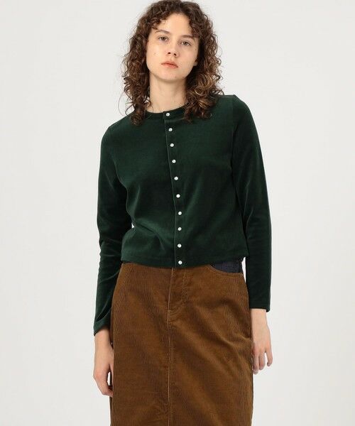 TOMORROWLAND / トゥモローランド カーディガン・ボレロ | コットンポリエステルベロア クルーネックカーディガン | 詳細2