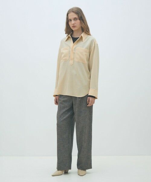 TOMORROWLAND / トゥモローランド スラックス・ドレスパンツ | シルクネップツイード タックテーパードパンツ | 詳細1