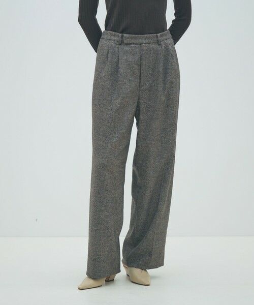 TOMORROWLAND / トゥモローランド スラックス・ドレスパンツ | シルクネップツイード タックテーパードパンツ | 詳細2
