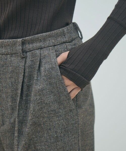TOMORROWLAND / トゥモローランド スラックス・ドレスパンツ | シルクネップツイード タックテーパードパンツ | 詳細7