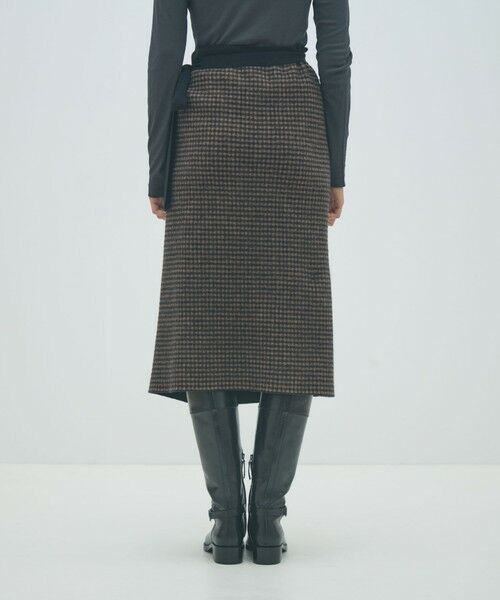 TOMORROWLAND / トゥモローランド ミニ・ひざ丈スカート | ウールナイロンジャカード ラップスカート | 詳細4