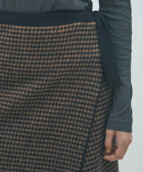 TOMORROWLAND / トゥモローランド ミニ・ひざ丈スカート | ウールナイロンジャカード ラップスカート | 詳細5