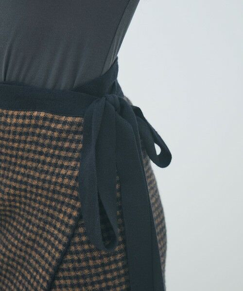 TOMORROWLAND / トゥモローランド ミニ・ひざ丈スカート | ウールナイロンジャカード ラップスカート | 詳細7