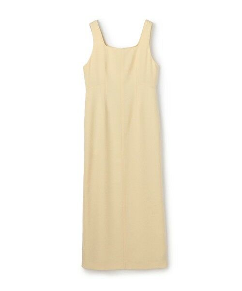 TOMORROWLAND / トゥモローランド ロング・マキシ丈ワンピース | ウールブレンドジョーゼット Iラインワンピース(21 ライトイエロー)