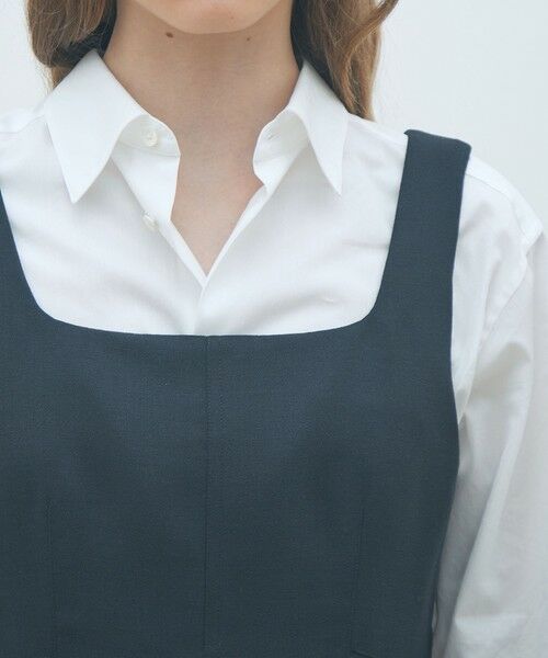 TOMORROWLAND / トゥモローランド ロング・マキシ丈ワンピース | ウールブレンドジョーゼット Iラインワンピース | 詳細4