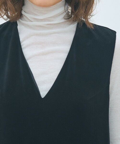 TOMORROWLAND / トゥモローランド ロング・マキシ丈ワンピース | コットンポリエステルベロア Vネックワンピース | 詳細4