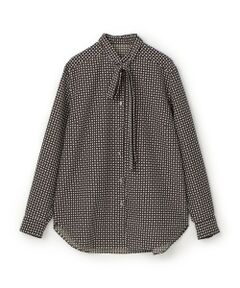 コモンフラワープリント ボウタイブラウス