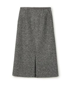 ヘリンボーン リネンブレンド ツイード スカート （ミニ・ひざ丈