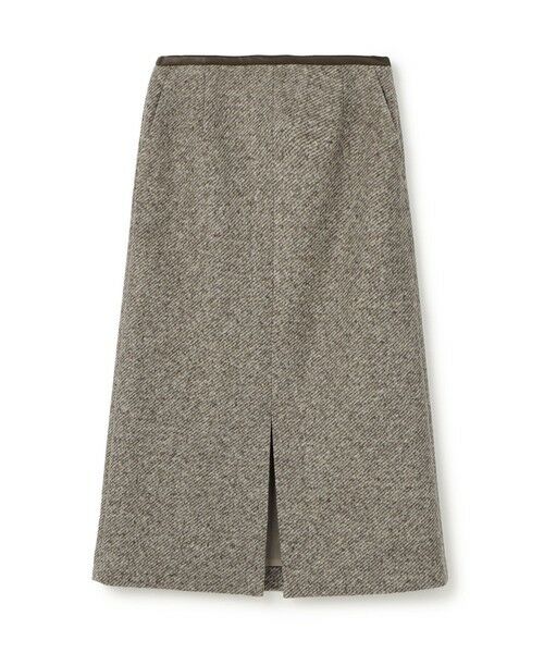 TOMORROWLAND / トゥモローランド ミニ・ひざ丈スカート | スライバーダイヤゴナル フロントスリットスカート(46 ブラウン系)