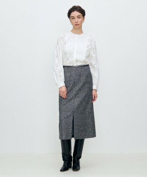 TOMORROWLAND / トゥモローランド ミニ・ひざ丈スカート | スライバーダイヤゴナル フロントスリットスカート | 詳細12