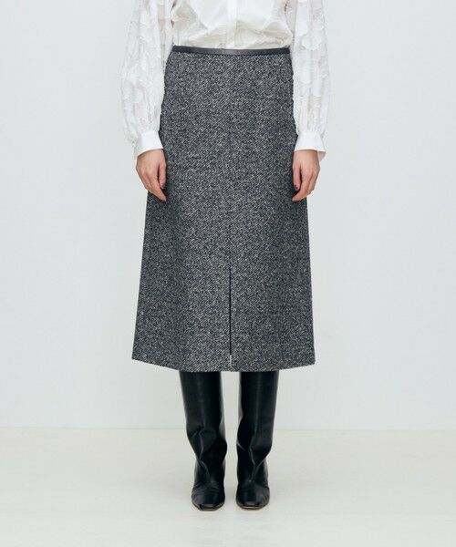 TOMORROWLAND / トゥモローランド ミニ・ひざ丈スカート | スライバーダイヤゴナル フロントスリットスカート | 詳細13