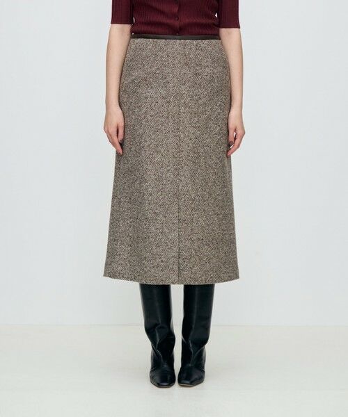 TOMORROWLAND / トゥモローランド ミニ・ひざ丈スカート | スライバーダイヤゴナル フロントスリットスカート | 詳細3