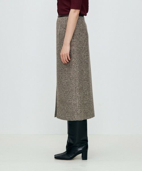 TOMORROWLAND / トゥモローランド ミニ・ひざ丈スカート | スライバーダイヤゴナル フロントスリットスカート | 詳細4