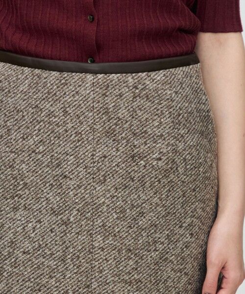 TOMORROWLAND / トゥモローランド ミニ・ひざ丈スカート | スライバーダイヤゴナル フロントスリットスカート | 詳細6