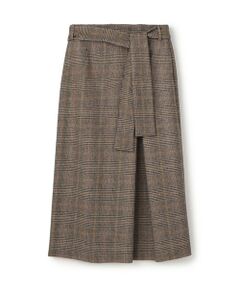 TOMORROWLAND / トゥモローランド ミニ・ひざ丈スカート | シックバーガンディー アシンメトリータックスカート