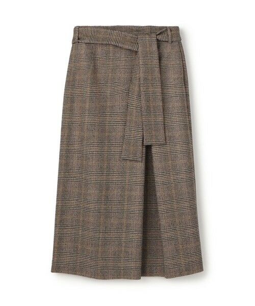 TOMORROWLAND / トゥモローランド ミニ・ひざ丈スカート | シックバーガンディー アシンメトリータックスカート(48 ブラウン系)