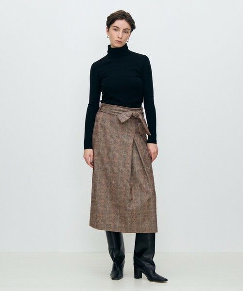 TOMORROWLAND / トゥモローランド ミニ・ひざ丈スカート | シックバーガンディー アシンメトリータックスカート | 詳細1