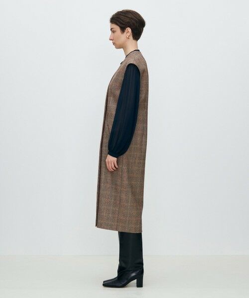 TOMORROWLAND / トゥモローランド ミニ丈・ひざ丈ワンピース | シックバーガンディー ジレワンピース | 詳細2