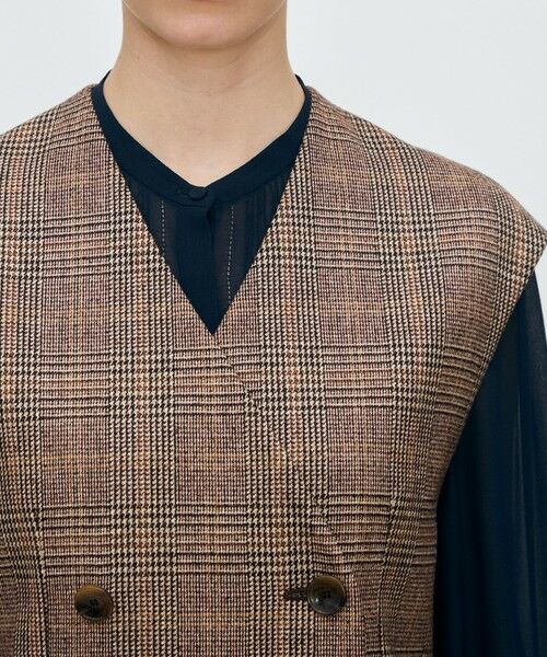 TOMORROWLAND / トゥモローランド ミニ丈・ひざ丈ワンピース | シックバーガンディー ジレワンピース | 詳細4