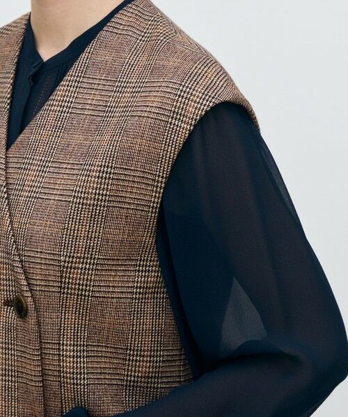 TOMORROWLAND / トゥモローランド ミニ丈・ひざ丈ワンピース | シックバーガンディー ジレワンピース | 詳細5