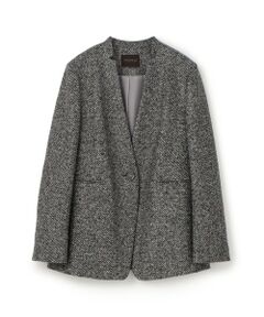 【新品未使用】トゥモローランド　コンフォートツイルノーカラージャケット レディースのノーカラージャケット｜トゥモローランド 公式通販