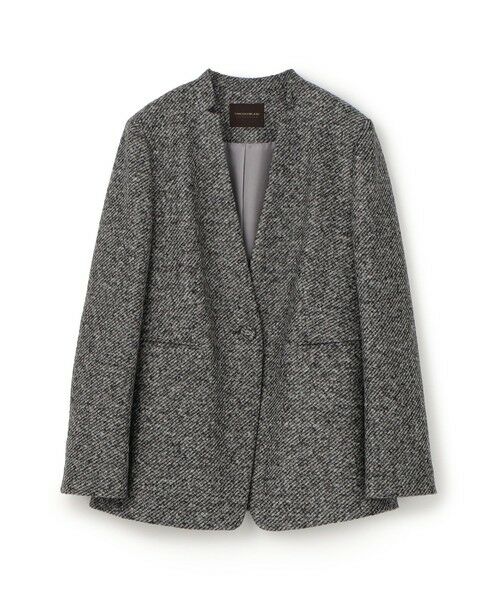 TOMORROWLAND/トゥモローランド スライバーダイヤゴナル キザミカラージャケット 18 グレー系 38(11号)