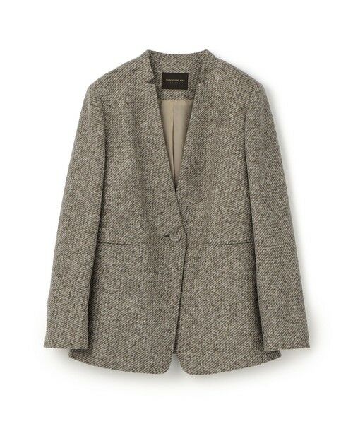 TOMORROWLAND/トゥモローランド スライバーダイヤゴナル キザミカラージャケット 46 ブラウン系 36(9号)