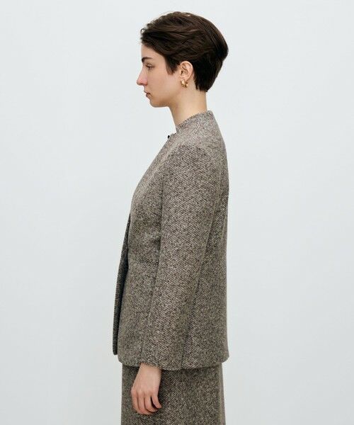 TOMORROWLAND / トゥモローランド ノーカラージャケット | スライバーダイヤゴナル キザミカラージャケット | 詳細3