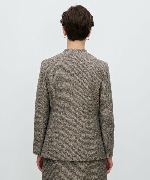 TOMORROWLAND / トゥモローランド ノーカラージャケット | スライバーダイヤゴナル キザミカラージャケット | 詳細4