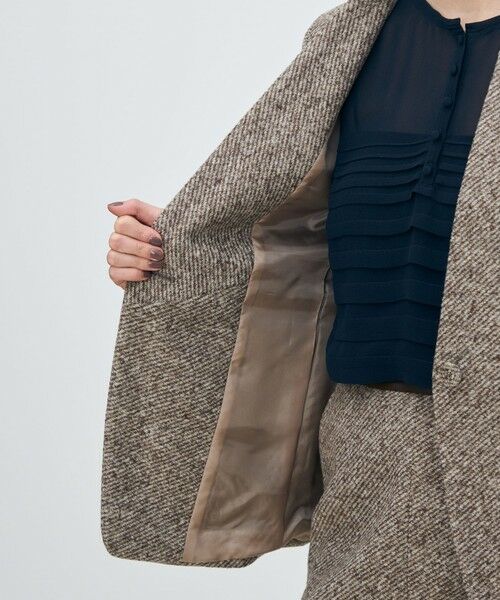 TOMORROWLAND / トゥモローランド ノーカラージャケット | スライバーダイヤゴナル キザミカラージャケット | 詳細5