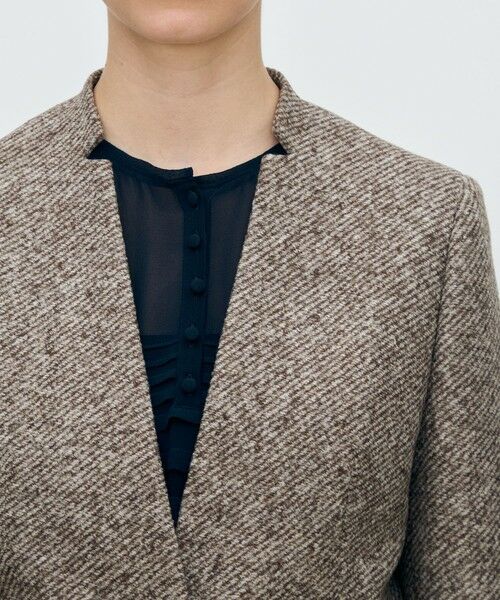 TOMORROWLAND / トゥモローランド ノーカラージャケット | スライバーダイヤゴナル キザミカラージャケット | 詳細6