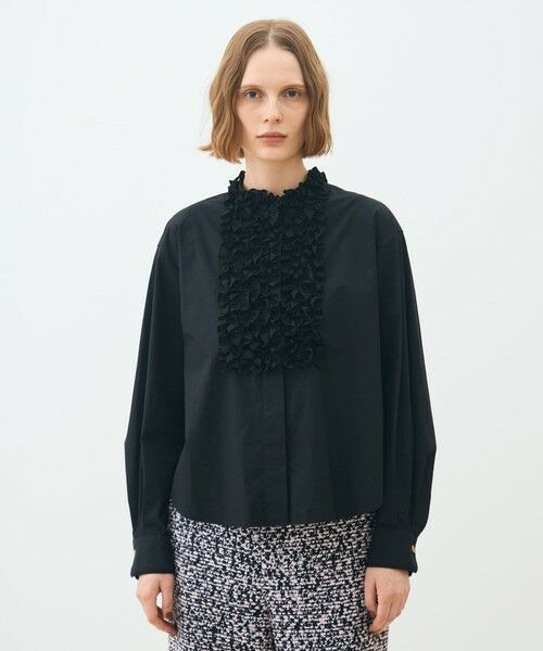 TOMORROWLAND / トゥモローランド シャツ・ブラウス（半袖以外） | ブラックコンビネーション ラッフルブラウス | 詳細2