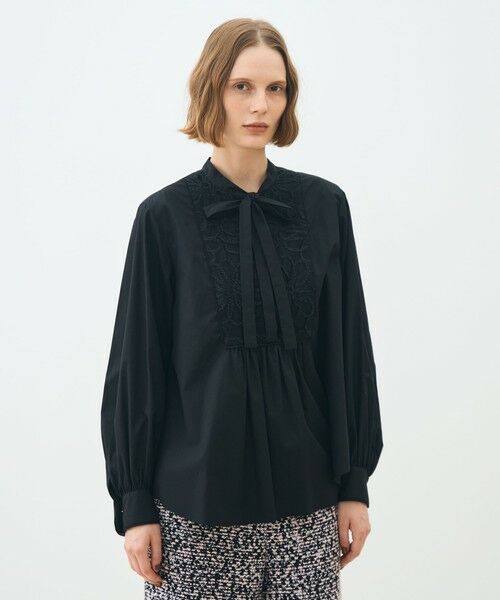 TOMORROWLAND / トゥモローランド シャツ・ブラウス（半袖以外） | ブラックコンビネーション ボウタイブラウス | 詳細2