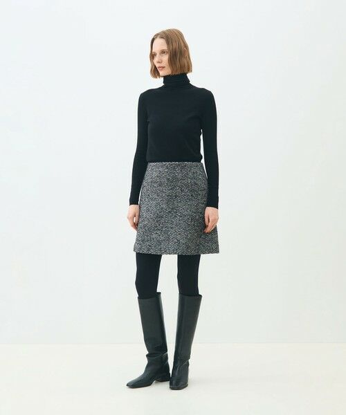 TOMORROWLAND / トゥモローランド ミニ・ひざ丈スカート | カラーネップホームスパン トラペーズミニスカート | 詳細1