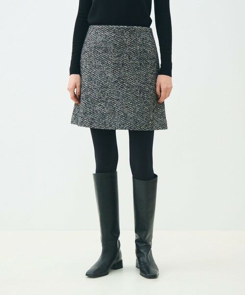 TOMORROWLAND / トゥモローランド ミニ・ひざ丈スカート | カラーネップホームスパン トラペーズミニスカート | 詳細2