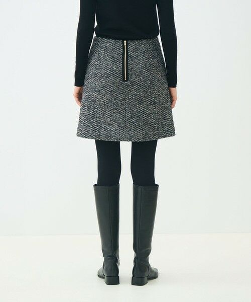 TOMORROWLAND / トゥモローランド ミニ・ひざ丈スカート | カラーネップホームスパン トラペーズミニスカート | 詳細4