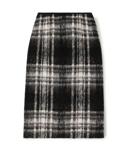 TOMORROWLAND / トゥモローランド ミニ・ひざ丈スカート | カラーネップチェック タイトストレートスカート(18 ブラック系)