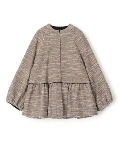 TOMORROWLAND / トゥモローランド ノーカラージャケット | ファンシーニット ペプラムジャケット