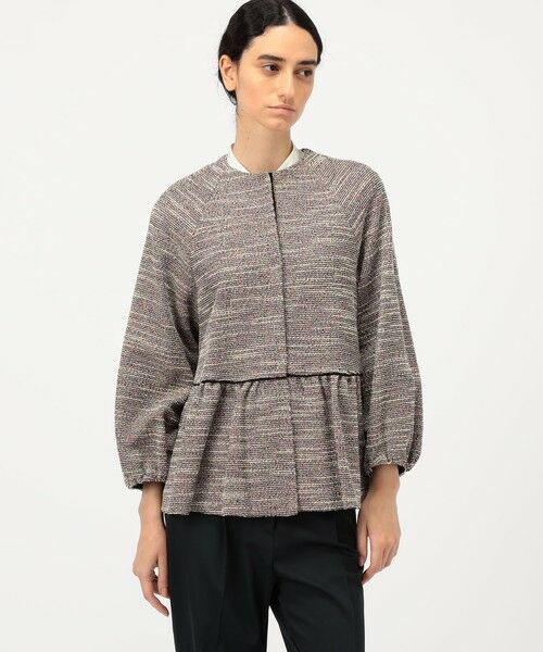 TOMORROWLAND / トゥモローランド ノーカラージャケット | ファンシーニット ペプラムジャケット | 詳細2