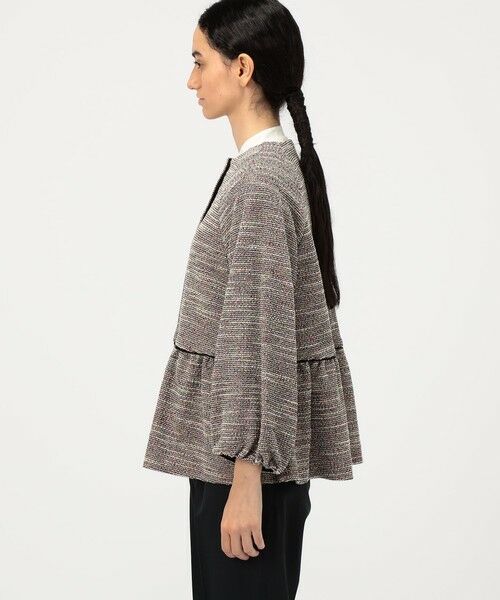 TOMORROWLAND / トゥモローランド ノーカラージャケット | ファンシーニット ペプラムジャケット | 詳細3