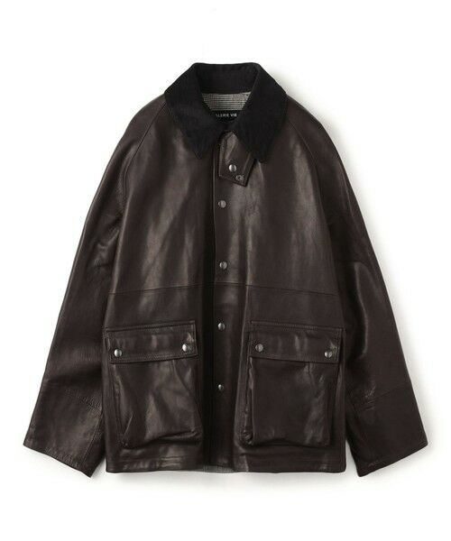 TOMORROWLAND / トゥモローランド レザーブルゾン・ジャケット | スムースカーフ ラグランスリーブコート | 詳細1