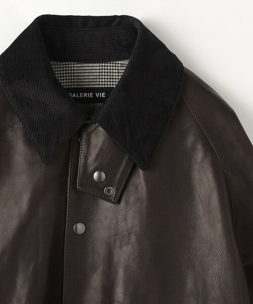 TOMORROWLAND / トゥモローランド レザーブルゾン・ジャケット | スムースカーフ ラグランスリーブコート | 詳細4