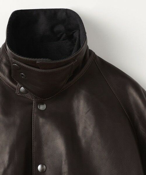 TOMORROWLAND / トゥモローランド レザーブルゾン・ジャケット | スムースカーフ ラグランスリーブコート | 詳細5