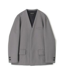 TOMORROWLAND / トゥモローランド ノーカラージャケット | ウォッシャブルギャバジン カラーレスジャケット