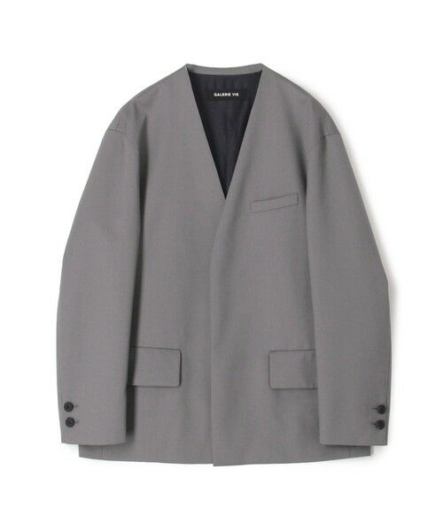 TOMORROWLAND / トゥモローランド ノーカラージャケット | ウォッシャブルギャバジン カラーレスジャケット | 詳細1