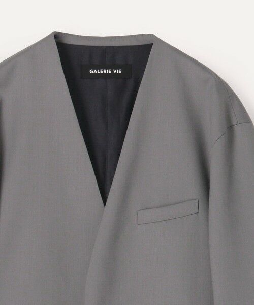 TOMORROWLAND / トゥモローランド ノーカラージャケット | ウォッシャブルギャバジン カラーレスジャケット | 詳細3